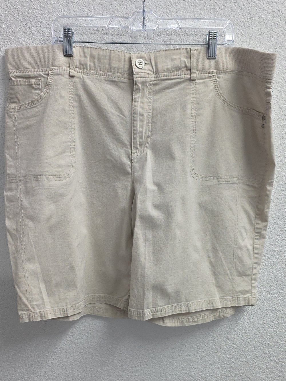 Gloria Vanderbilt Beige Walking Shorts Plus Size 20W Stretch Comfort Waistband